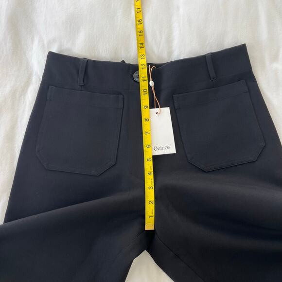 Quince NWT Ultra-Stretch Ponte Cropped Wide Leg Black Pants, Size 12 - Picture 9 of 13